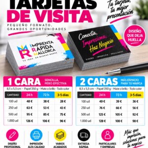 Tarjetas de Visita — 1 Cara